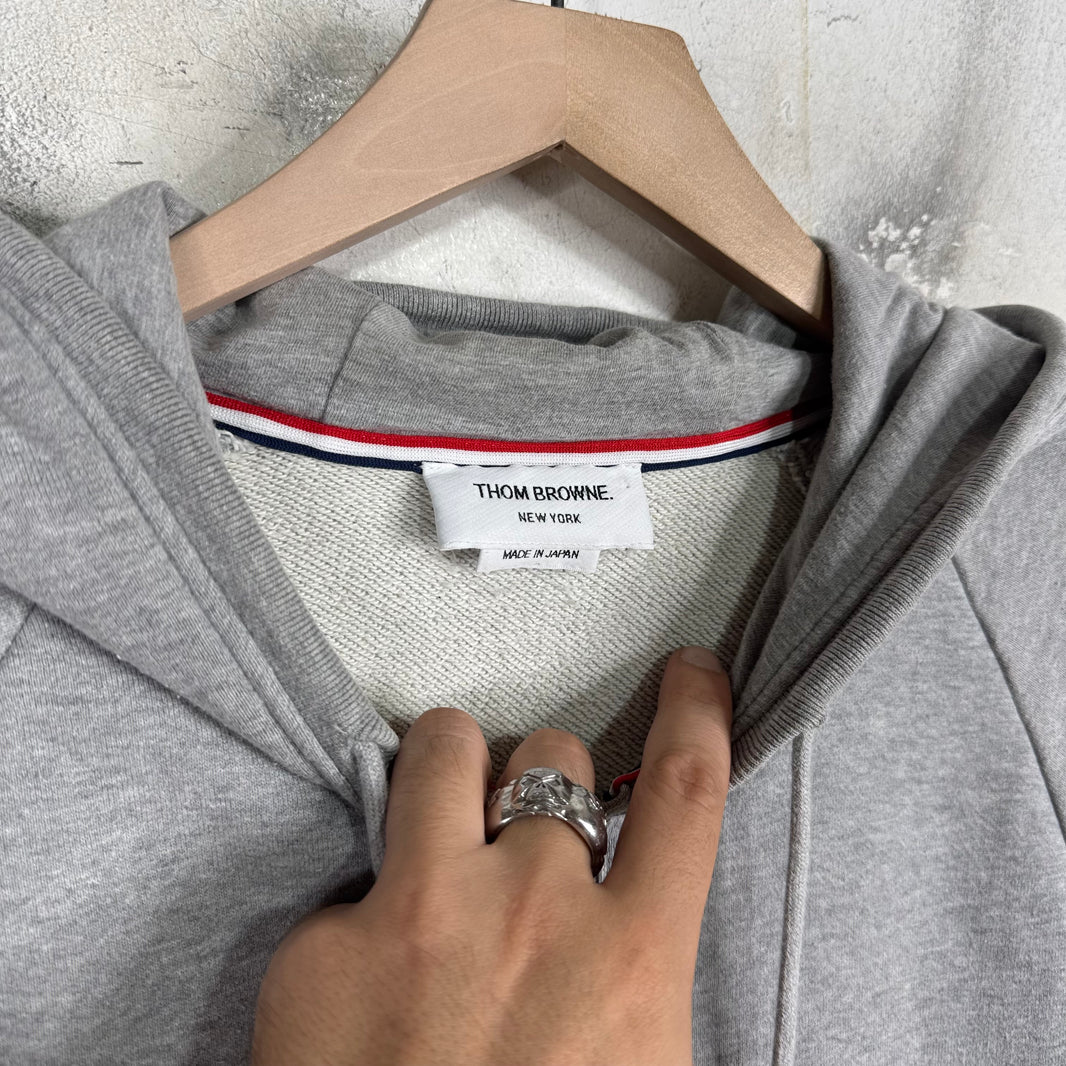 Thom Browne Grey Zipped Hoodie