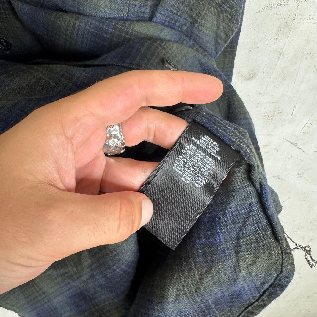 RRL Navy/Olive Heavy Flannel