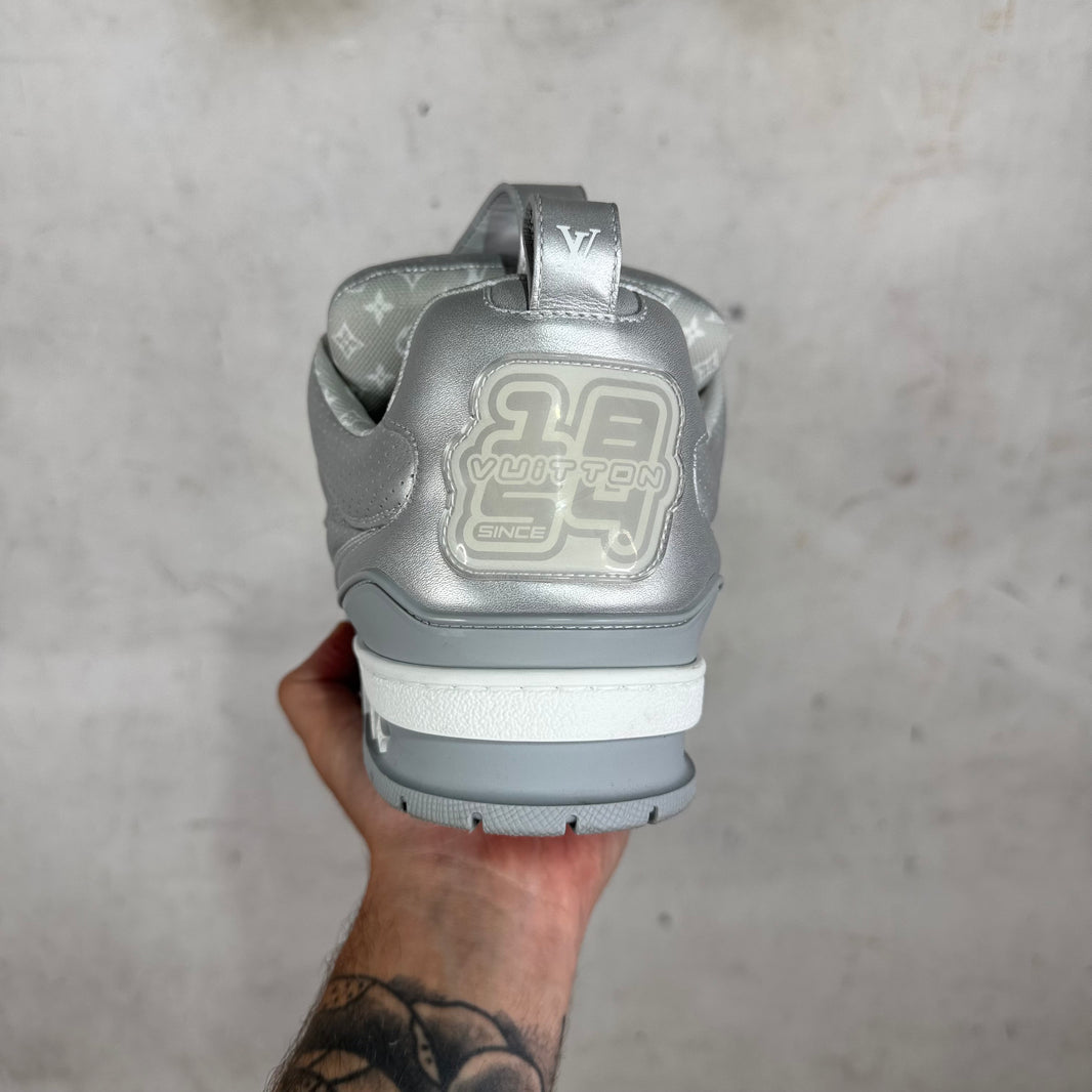 Louis Vuitton Silver Metallic Skate Shoes