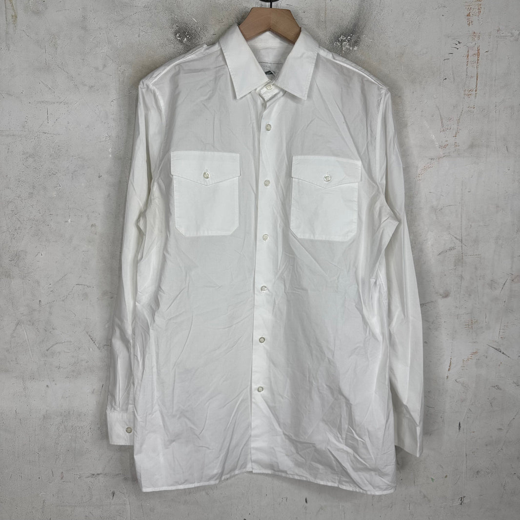 Prada White Epaulette Shoulder Shirt