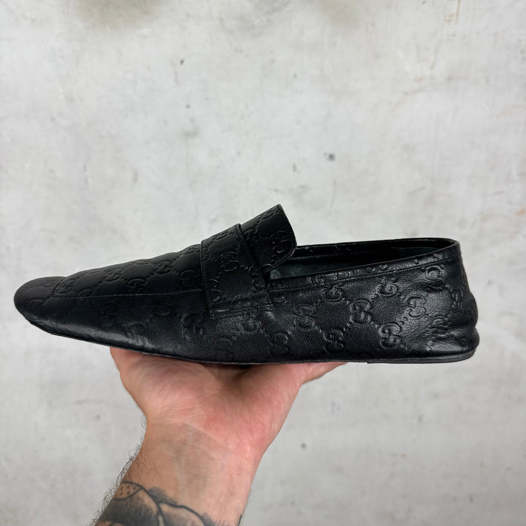 Gucci Leather Monogram Ragazzo Mules