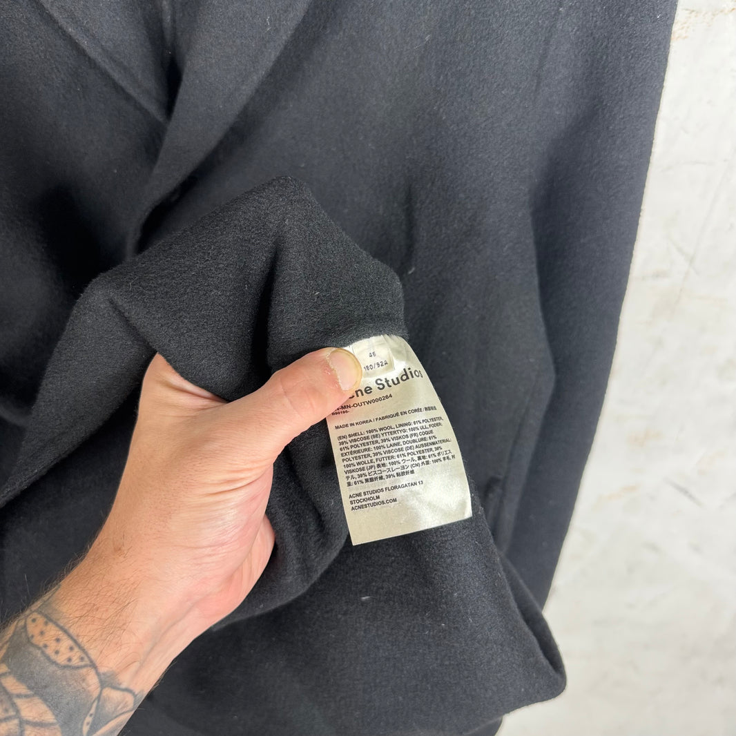 Acne Studios Unlined Black Wool Coat