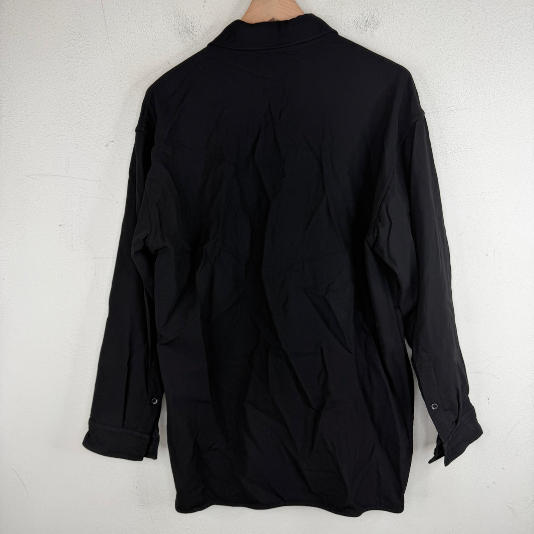 Balenciaga Small Fit Black Twill Button Up LS Shirt