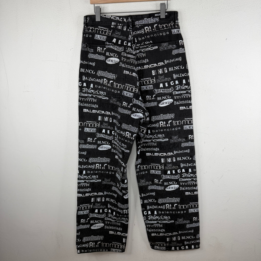 Balenciaga AOP Logo Jeans