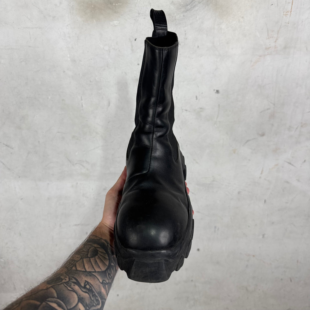 Rick Owens Leather Bozo Beetle Boots