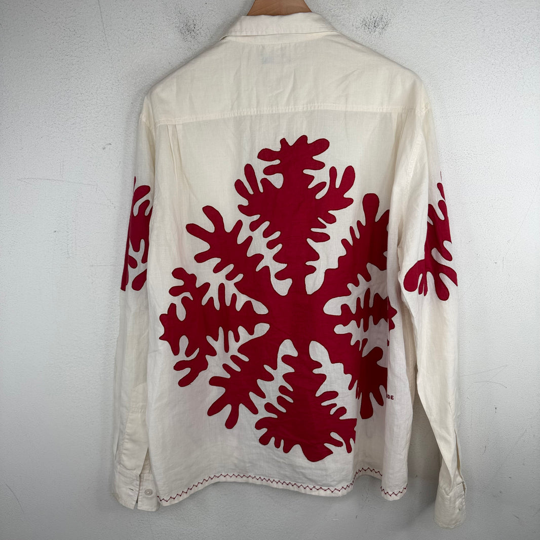 Bode White Floral Patch L/S Shirt