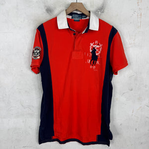 Ralph Lauren Orange Stencil Rescue Crest Pony Polo