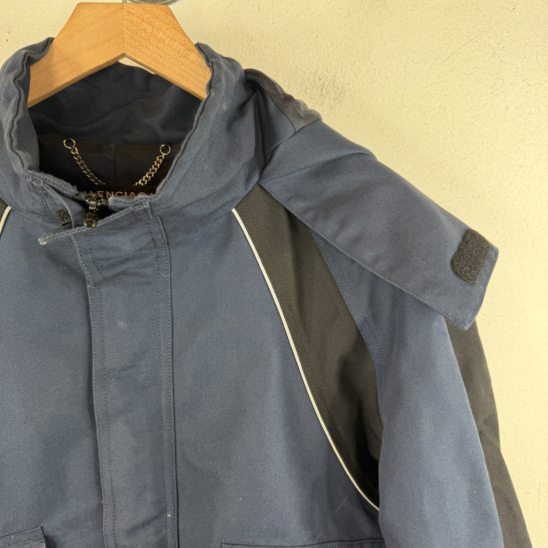 Balenciaga Navy Cropped Shell Jacket