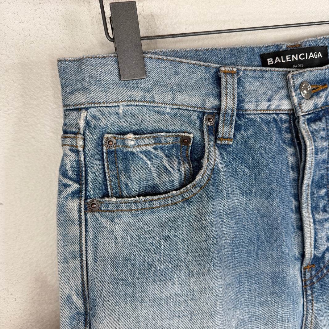 Balenciaga Triple Layer Convertible Denim Jeans