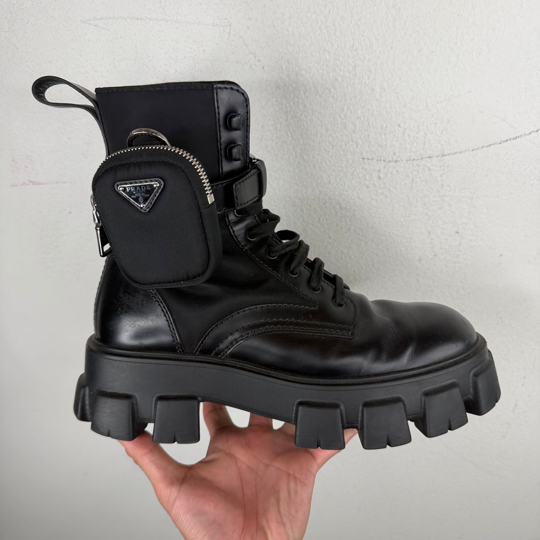 Prada Monolith Cargo Combat Boots