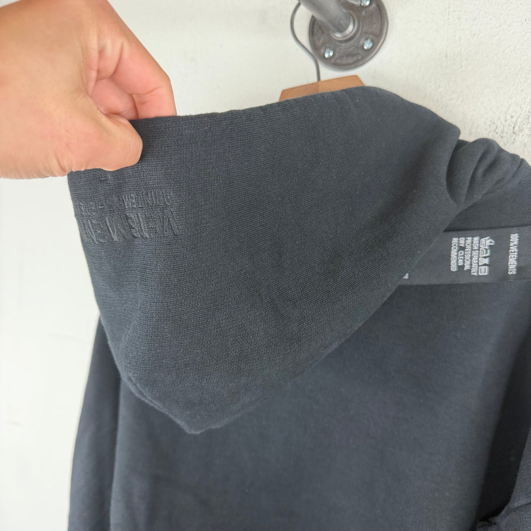Vetements Cropped Long Washtag Hoodie