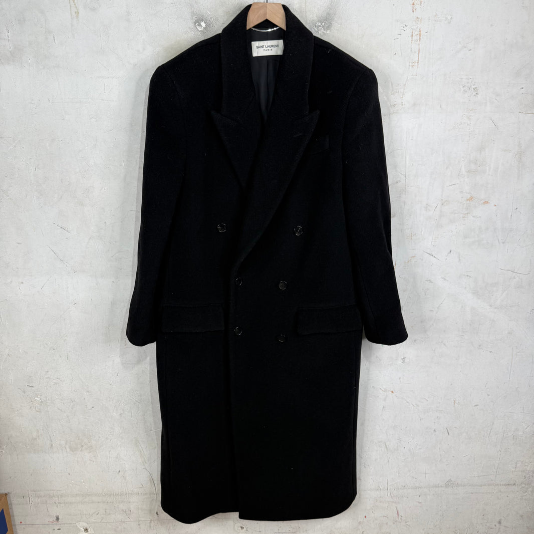 Saint Laurent Black Wool Trench Coat