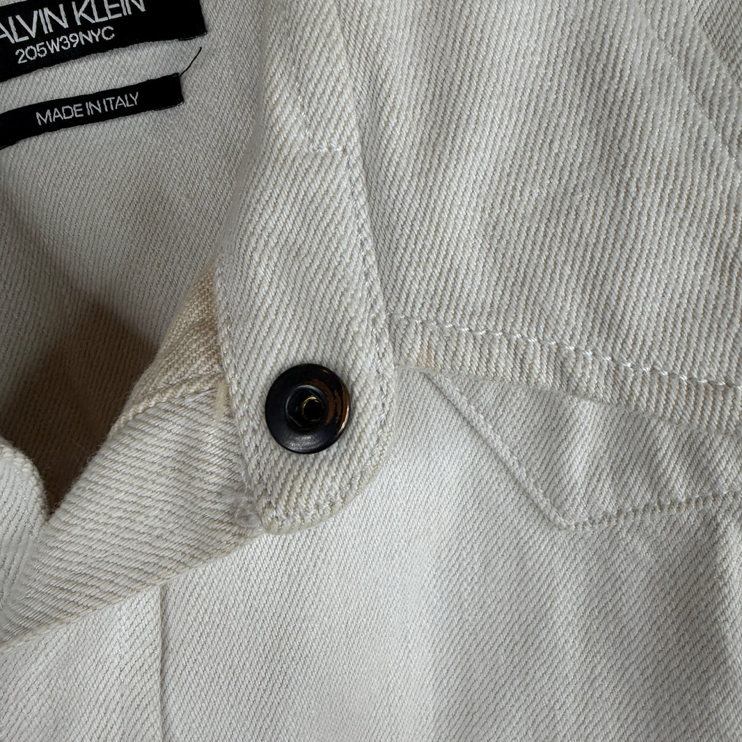 Calvin Klein 205W39NYC White Denim Snap Button Shirt