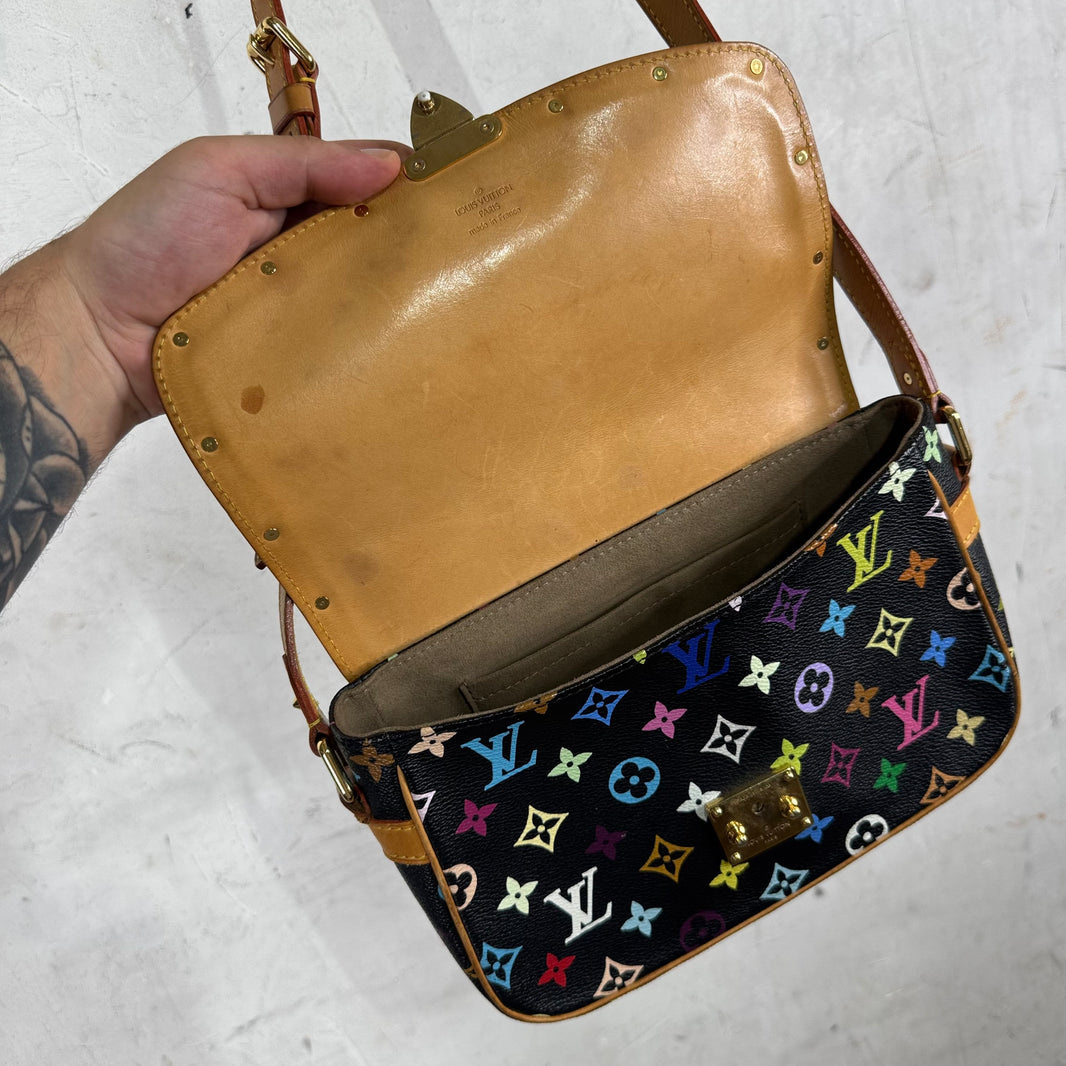Louis Vuitton Black Murakami Messenger Bag