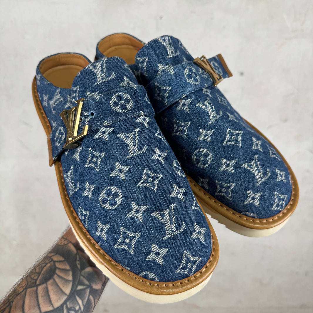 Louis Vuitton Denim Monogram Mules