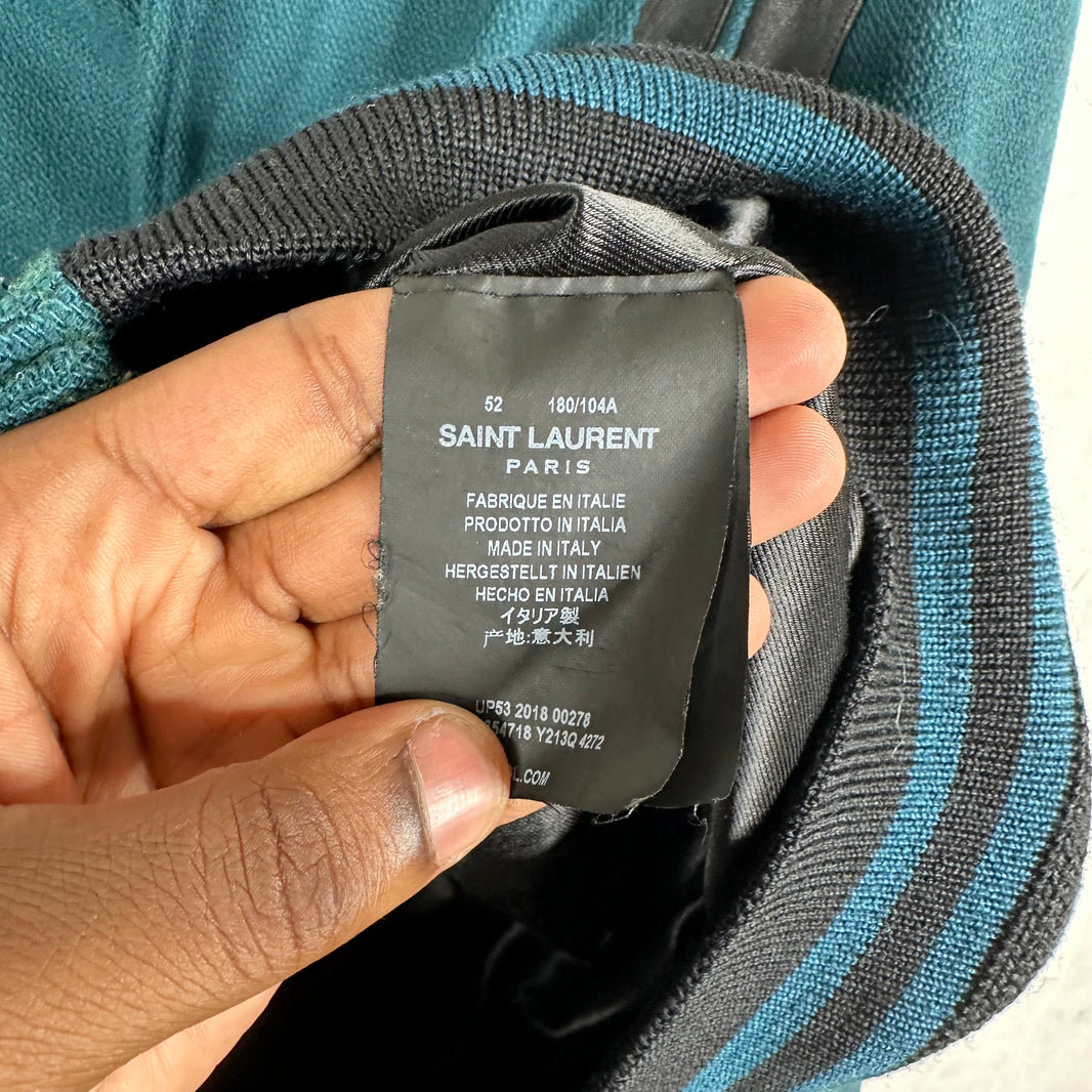 Saint Laurent Teal Teddy Jacket