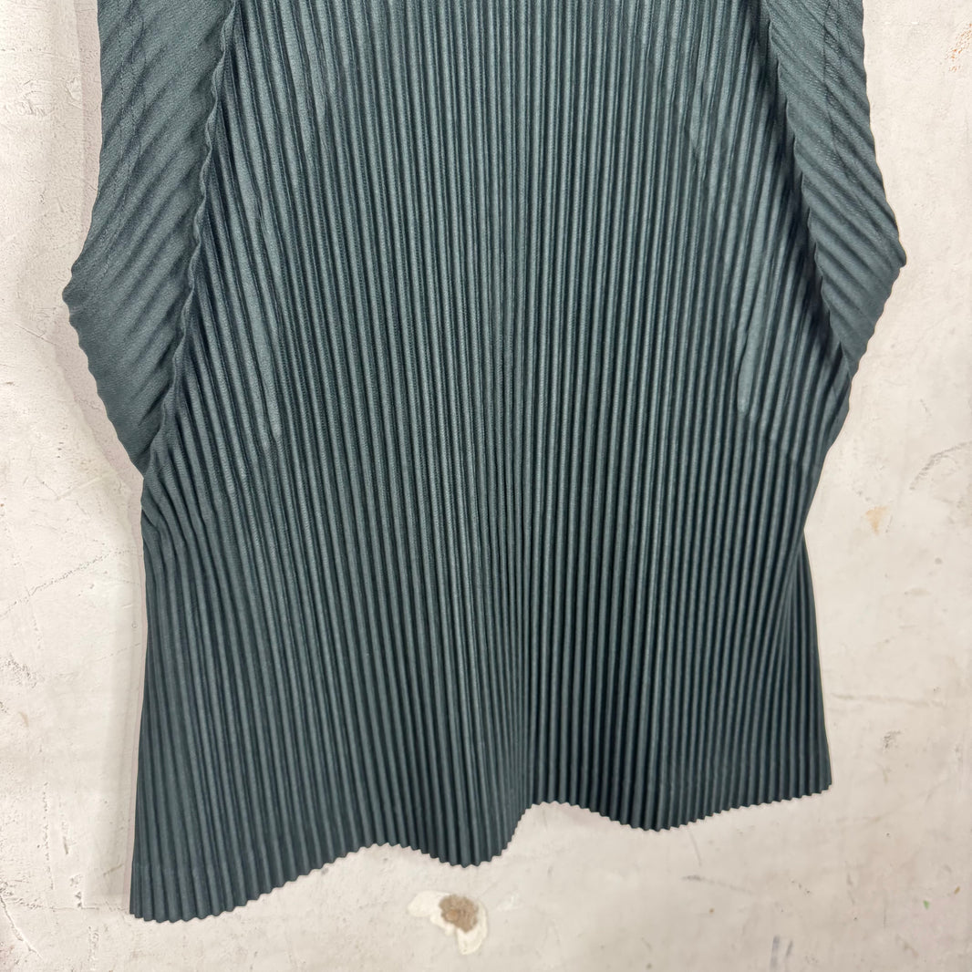 Issey Miyake Homme Plisse Green Tank Top