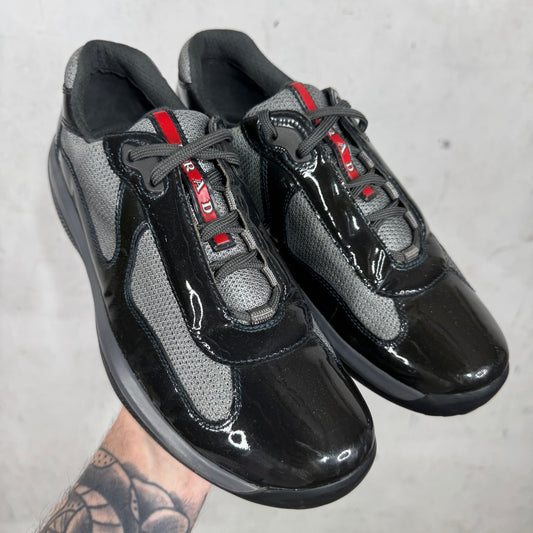 Prada Grey Patent Leather Americas Cup