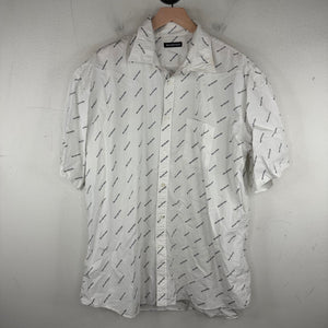 Balenciaga AOP Diagonal Logo Button Up S/S Shirt