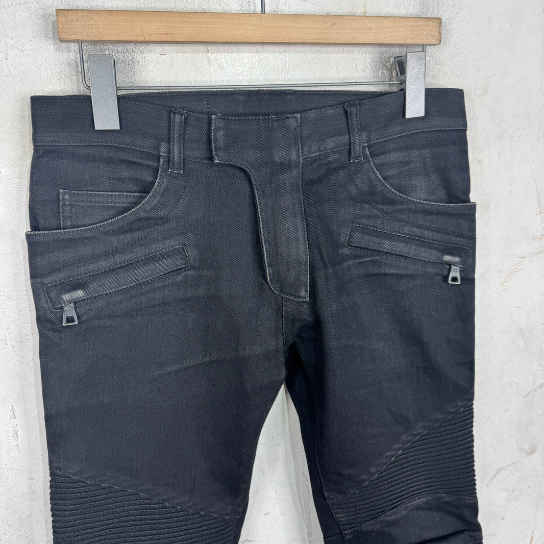 Balmain Black Biker Jeans