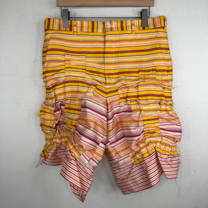 CDG Homme Plus Striped Elastic Panel Shorts
