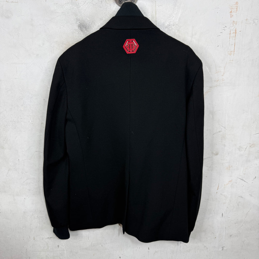 Philipp Plein Layered Knit Blazer Jacket