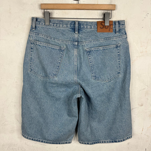 Supreme Script Baggy Denim Shorts