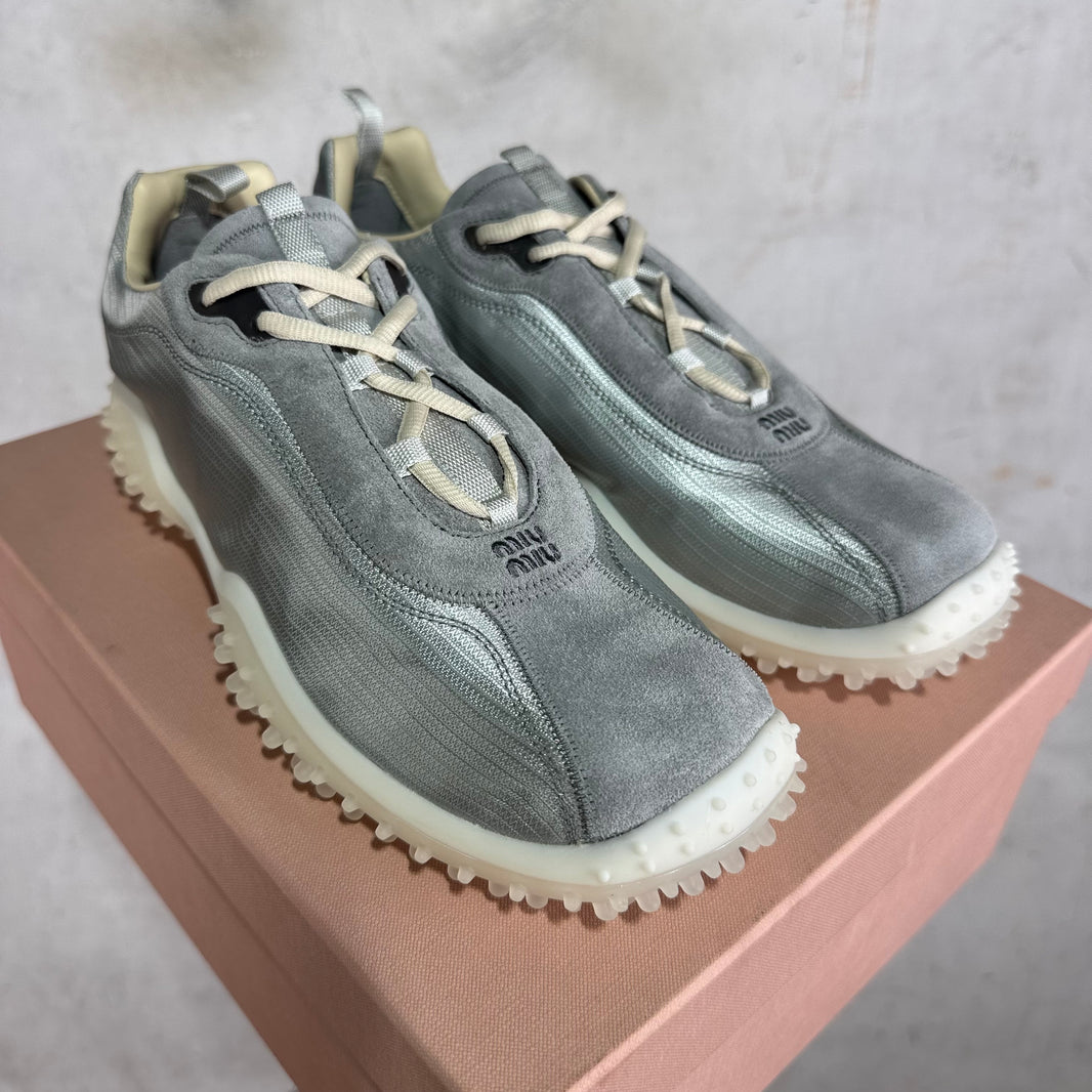 Miu Miu Nylon Tech Scamosciato Bubble Sneaker