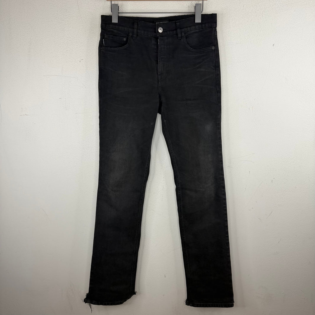 Balenciaga Washed Black Slim Straight Jeans