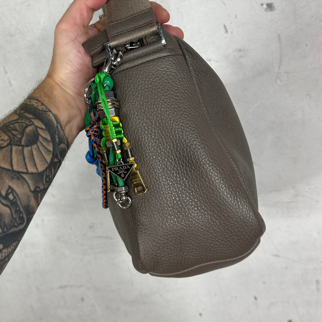 Prada Vitello Large Messenger With Robot Charm