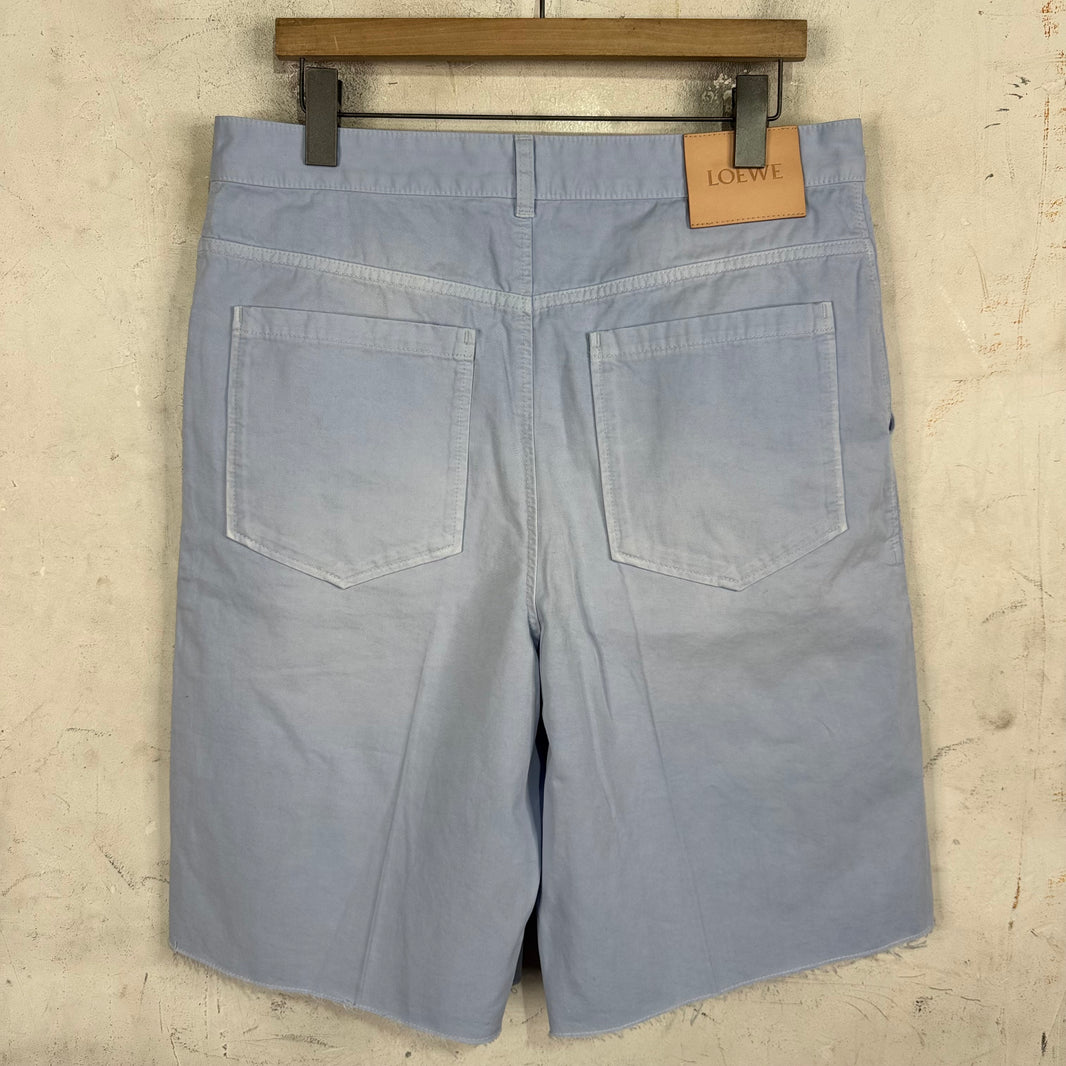 Loewe Faded Anagram Distressed Trouser Shorts