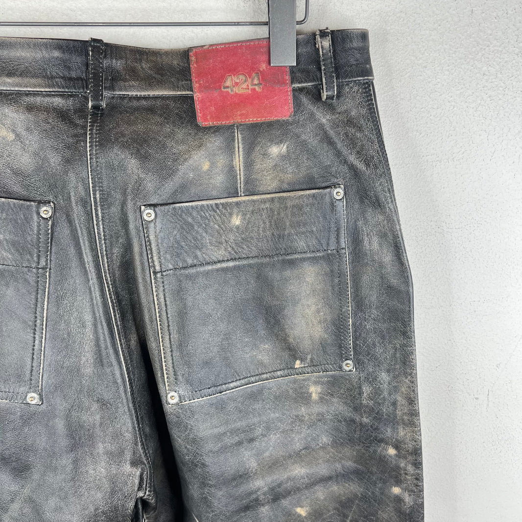 424 Leather Double Knee Trousers