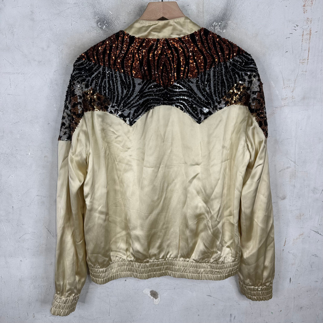 Saint Laurent Animal Sequined SatinBomber