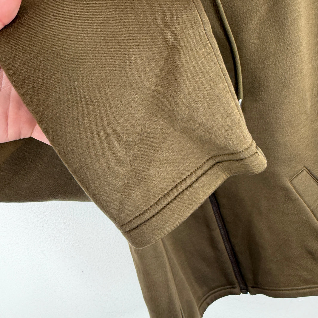 Helmut Lang Olive Zip Up Hoodie