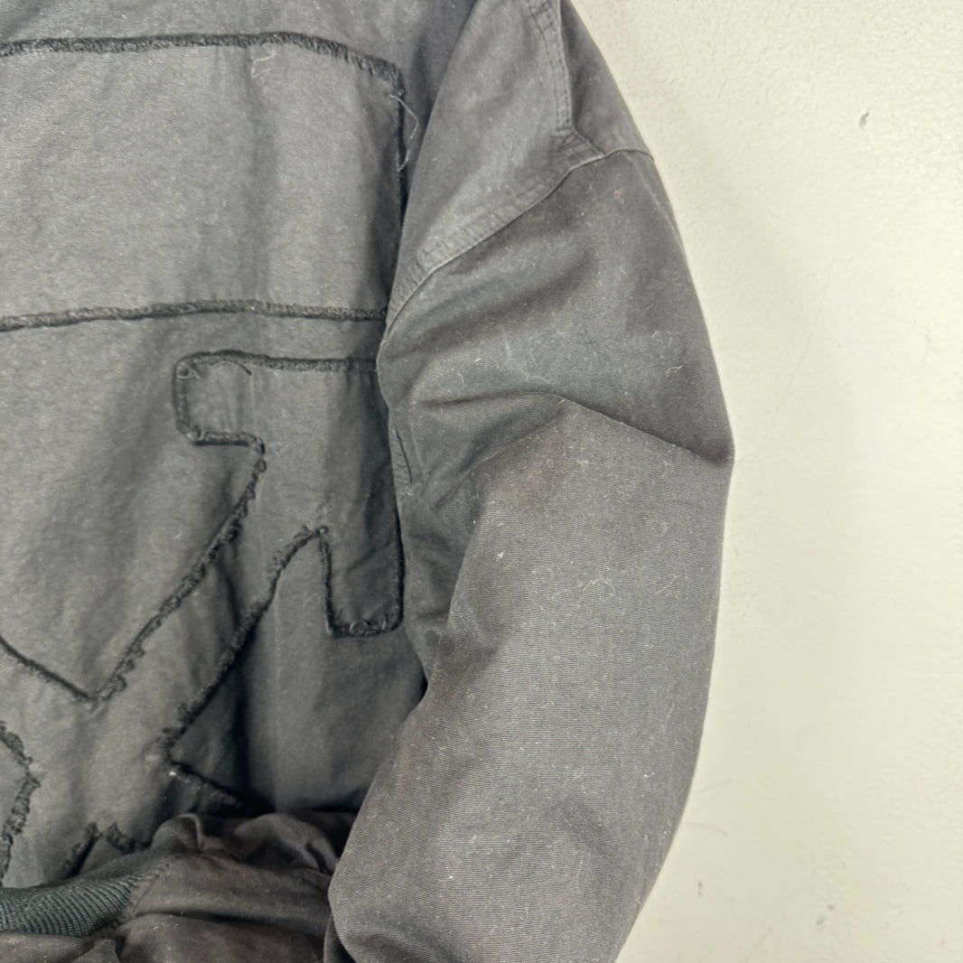 Off White Black Hooded Bomber Jacket
