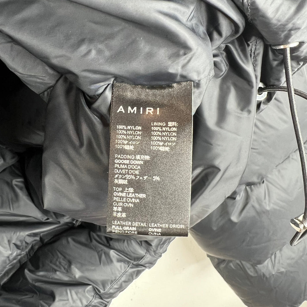 Amiri Faux Leather Puffer Zip Jacket