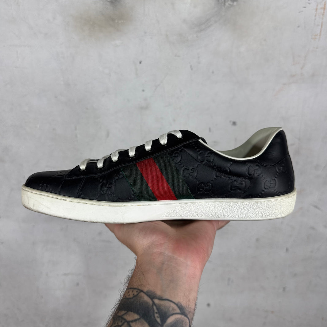 Gucci Black Embossed Monogram Aces