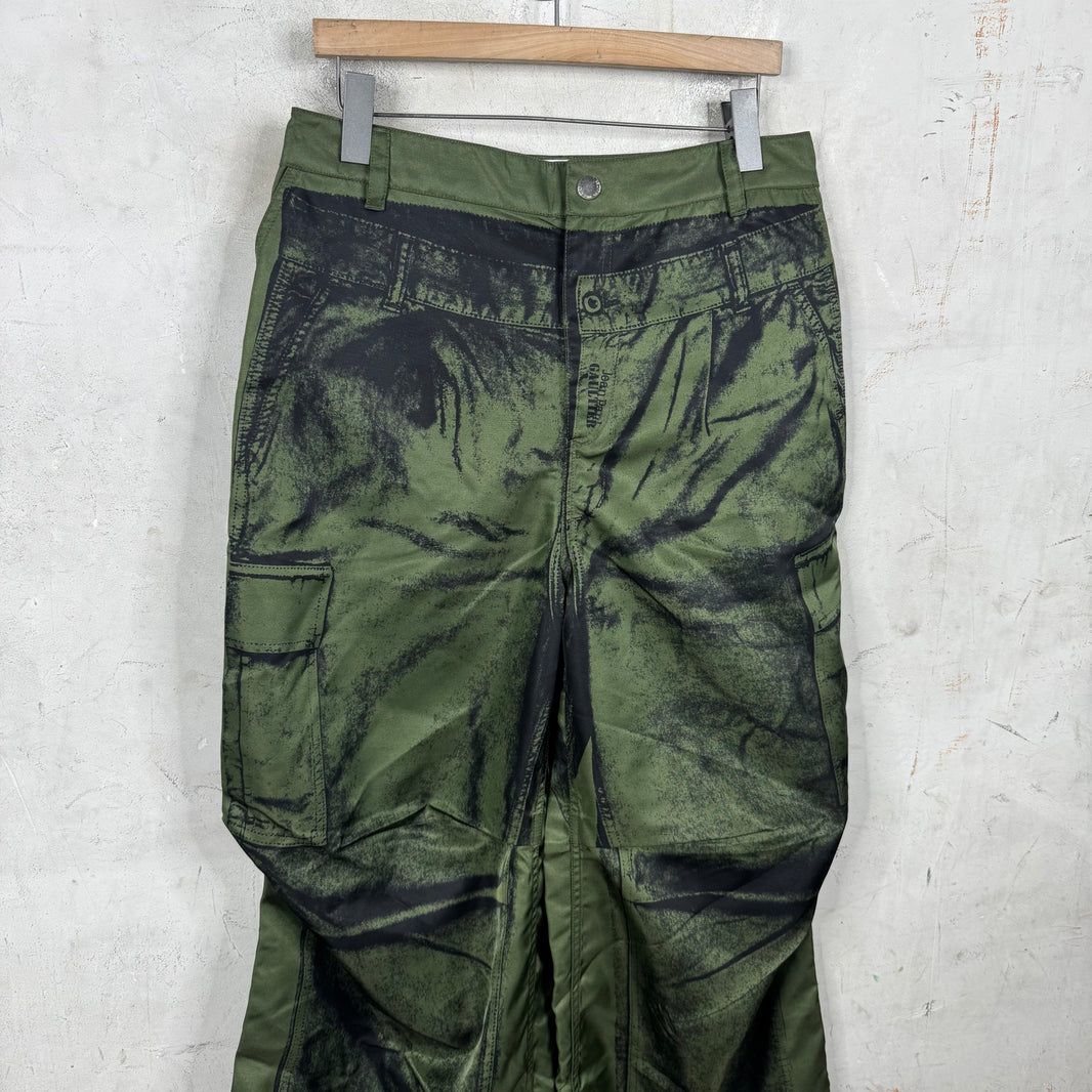 Jean Paul Gaultier Trompe-l'œil Green Nylon Cargo Pants