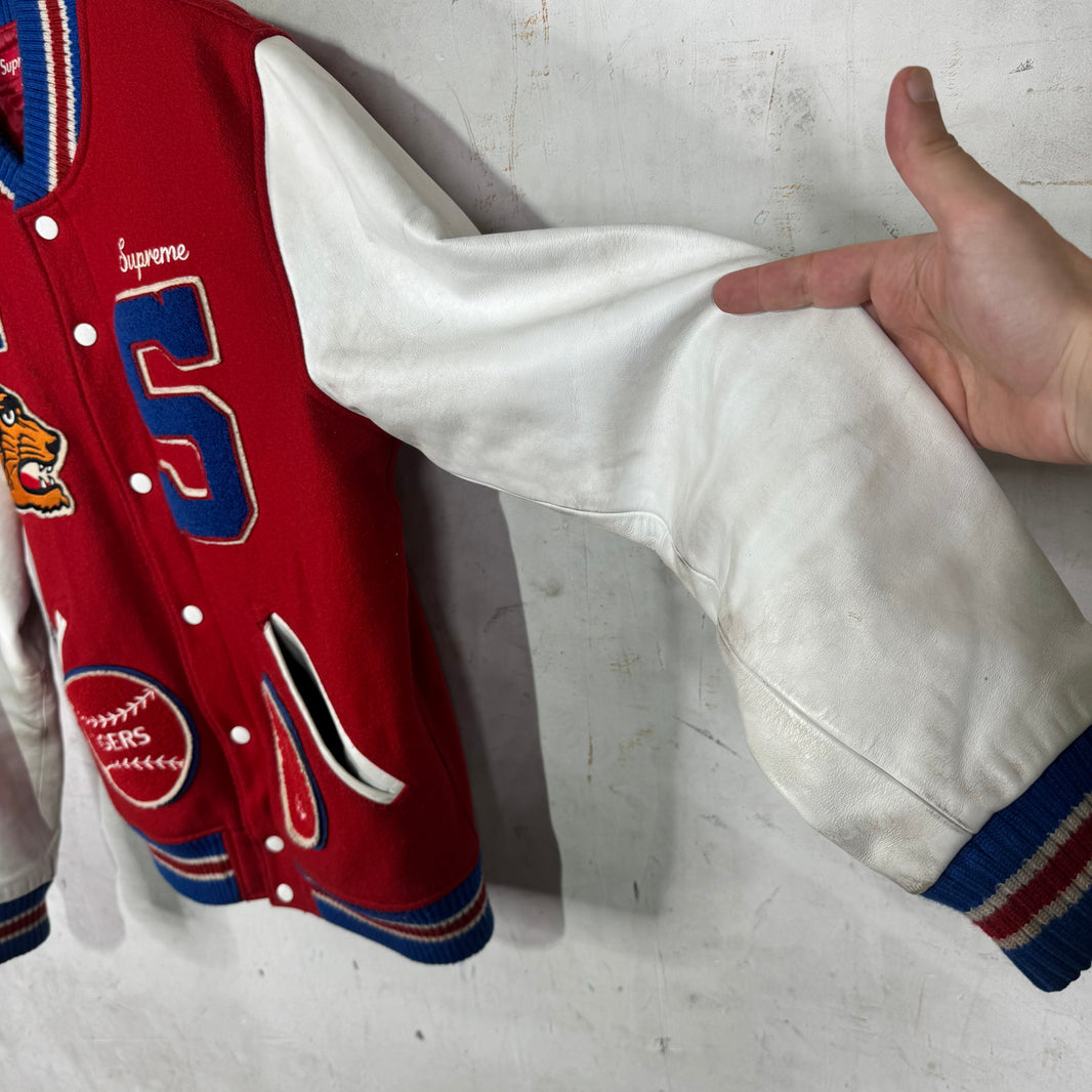 Supreme Red Tiger Varsity Jacket