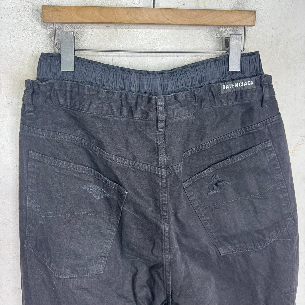 Balenciaga Distressed Double Layered Trouser Jeans