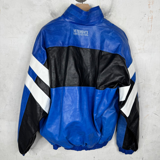 Vetements Leather Paneled Shoulder Sleeve Jacket