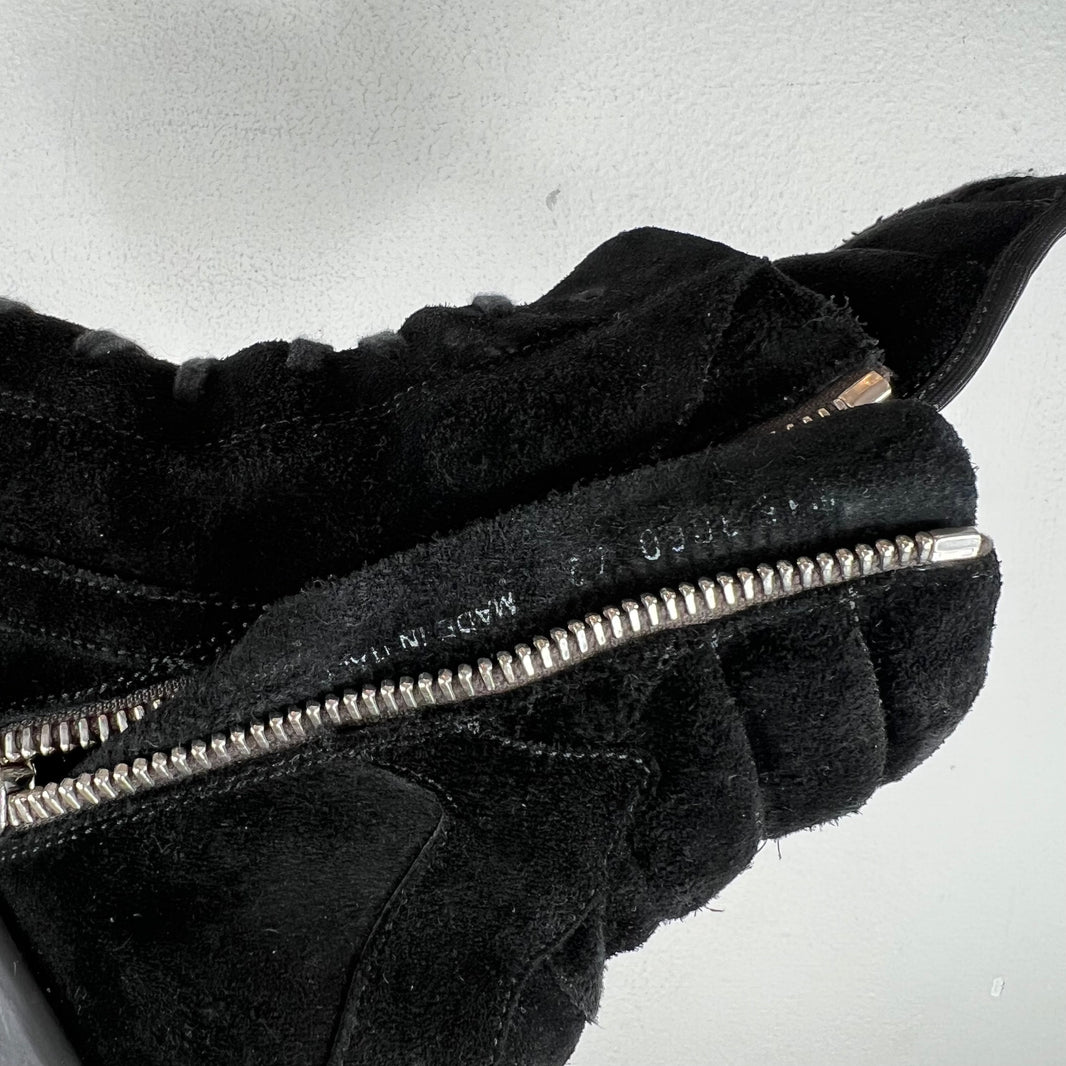 Rick Owens Triple Black Suede Geobaskets