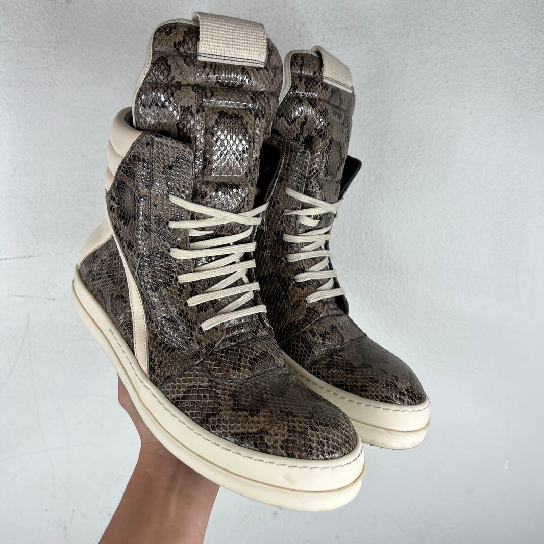 Rick Owens Snakeskin Geobaskets