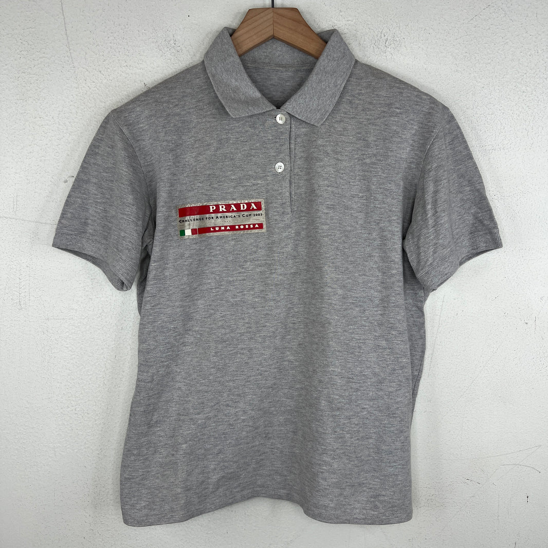 Prada Gray Luna Rossa Polo T-Shirt