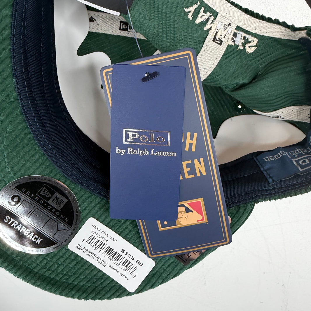 Ralph Lauren New Era Green Corduroy Yankees Hat