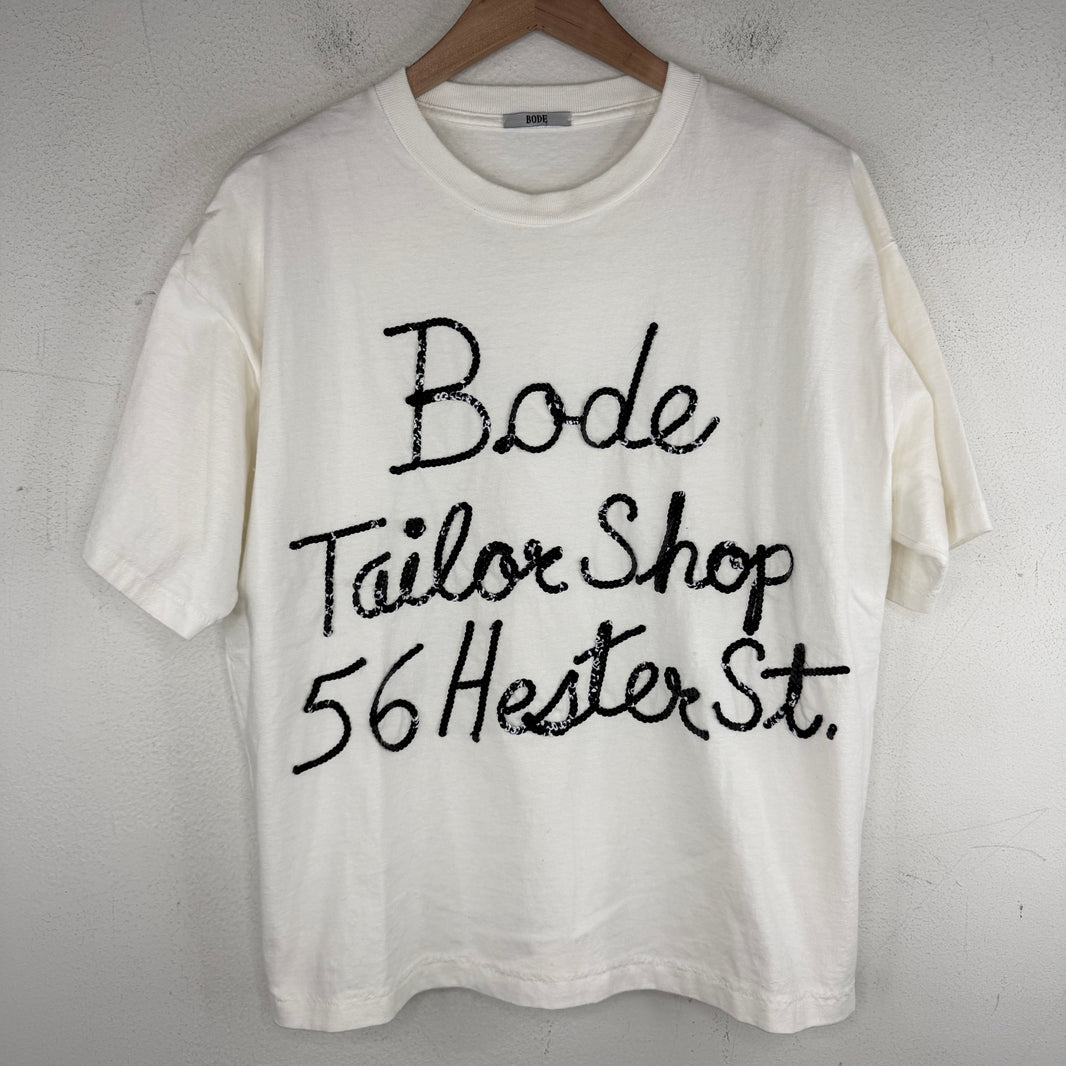 Bode Tailor Shop Sequin Logo T-Shirt