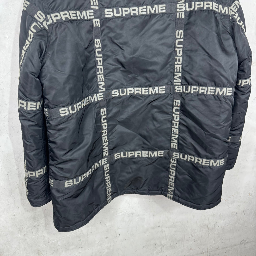 Supreme AW18 Nylon Logo Tape N-3B Parka