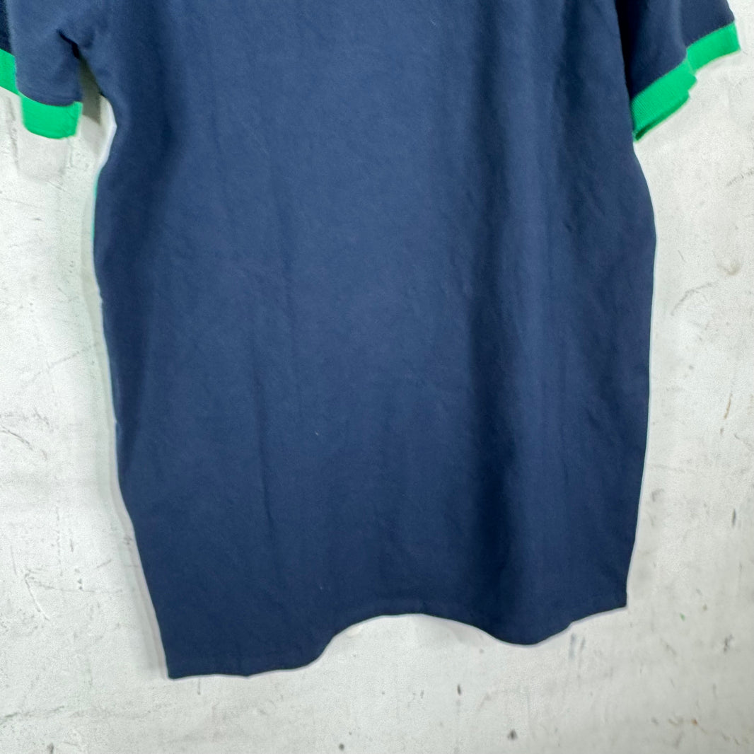 Ralph Lauren Navy/Green PRL Club Diagonal White Striipe Polo