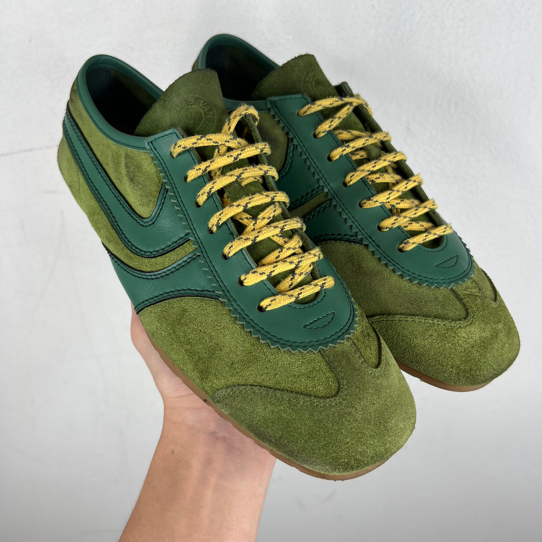 Dries Van Noten Green Leather Trim Sneakers