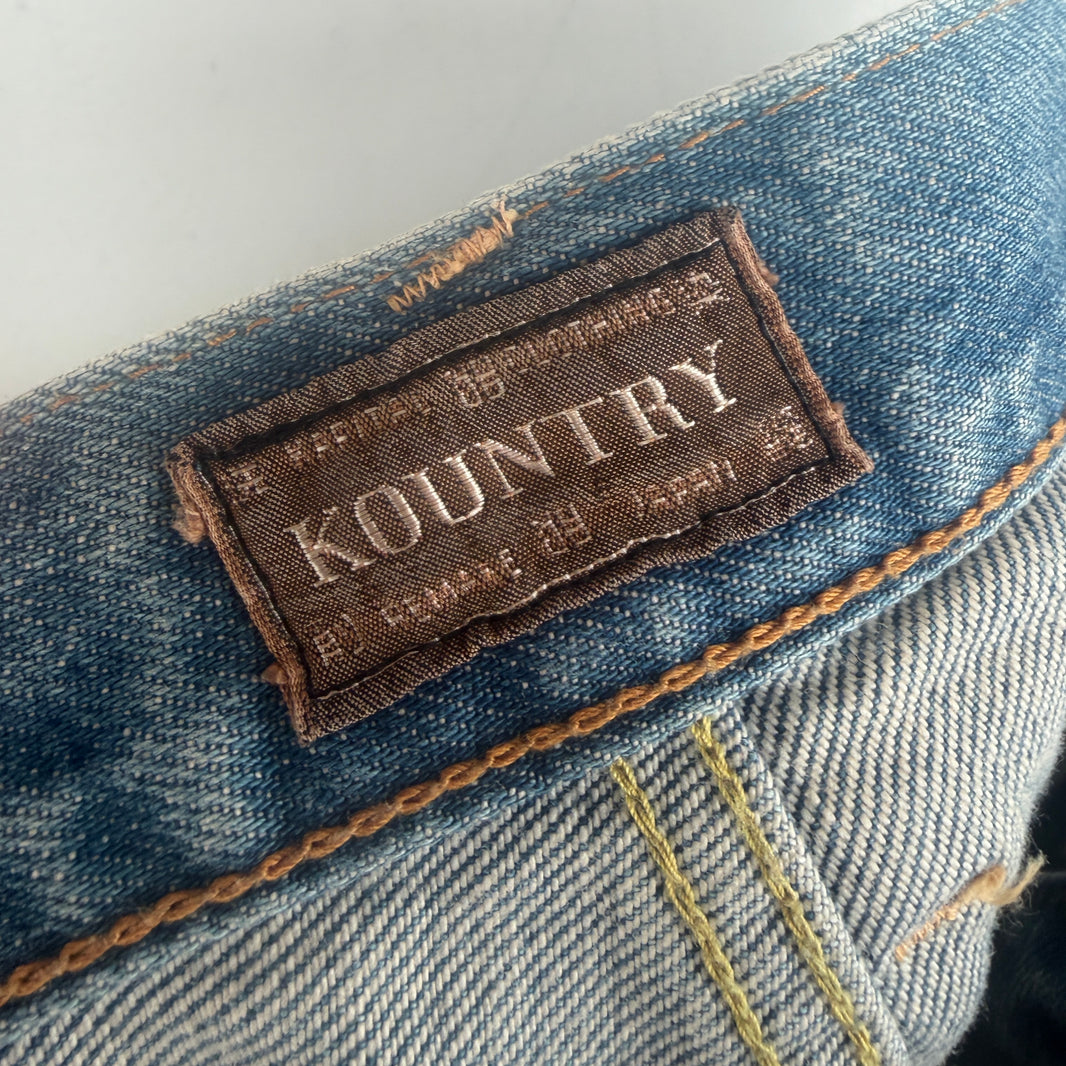 Kapital Blue Denim Bone Shorts